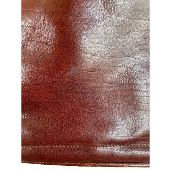 Jack George Womens Brown Leather Adjustable Strap Crossbody Briefcase - Picture 12 of 12